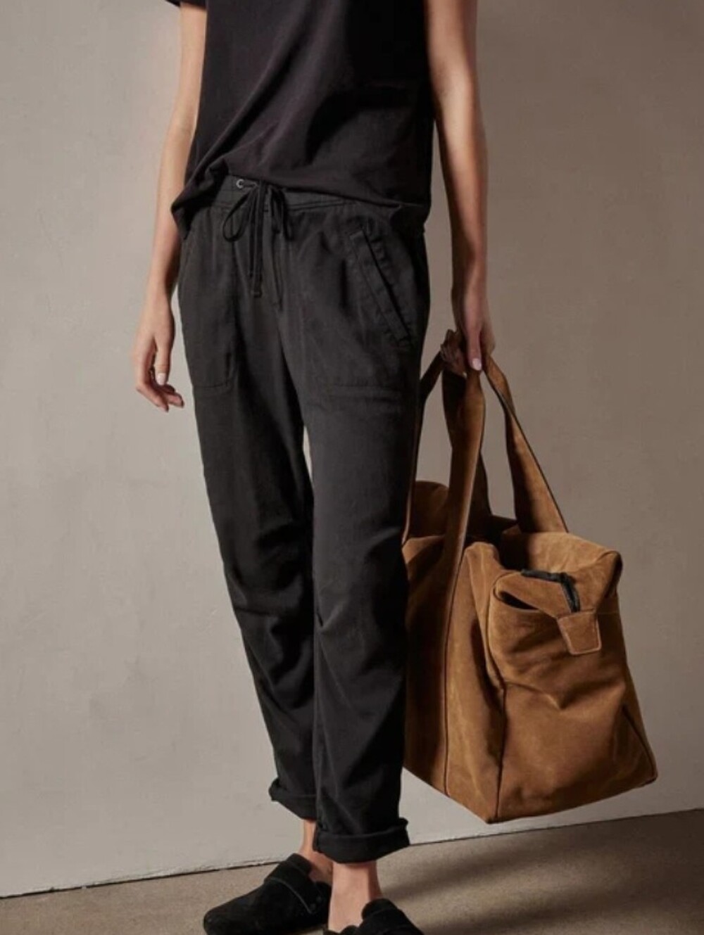 James Perse Black Women's Linen Utility Pants